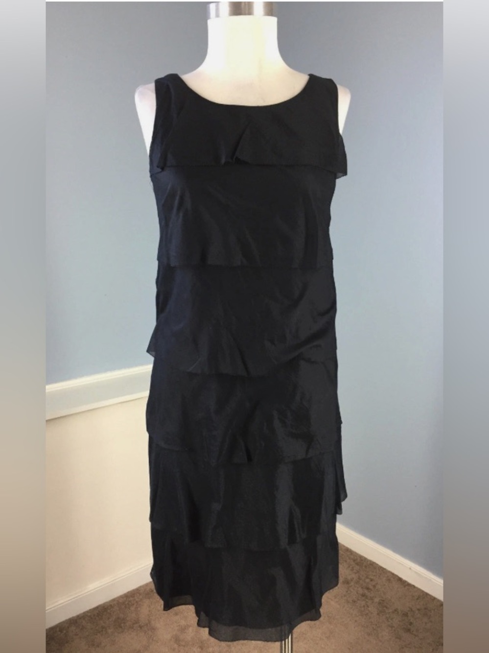 Talbots Petites Cotton Tiered Sleeveless Dress, Size 4P